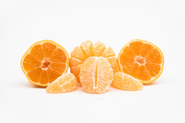 Tangerine or kamala isolated on white background