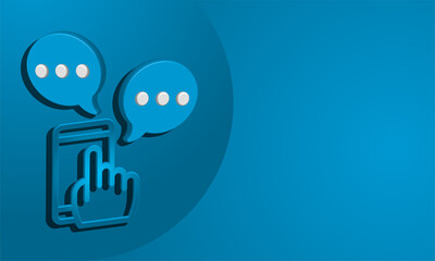 Smartphone sms speech bubbles push alerts on screen, digital or electronic chatting on cellphone. 3D Web Vector Illustrations.