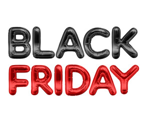 Black Friday Sale Banner. Golden Metallic Balloon isolated on white background