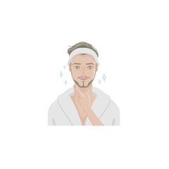 Skincare routine procedures of male