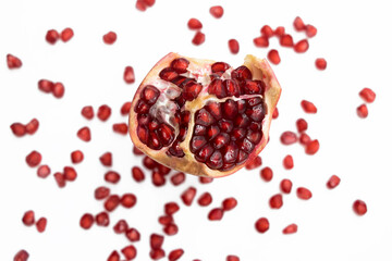 Pomegranate. Pomegranate isolated on white background. With clipping path.