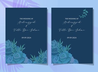 premium vector elegant floral watercolor wedding invitation design