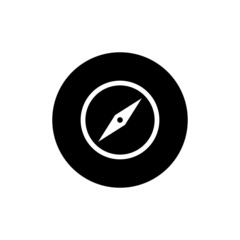 Compass icon in black round