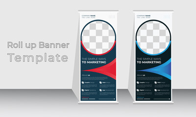 Professional Modern Corporate stand Roll up banner and Pull up banner template