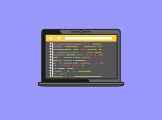 Fototapeta premium programming coding, programming banner, flat design concept
