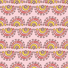Rainbow Upside Down Stripes Vector Seamless Pattern
