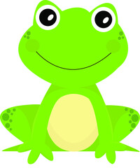 Vector image of a green frog, amphibian, animal, design style, animal, art, symbol, logo, Illustrator