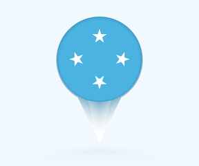 Map pointer with flag of Micronesia.