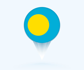Map pointer with flag of Palau.