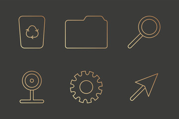 Icons for office in gradient