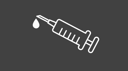 Vector Isolated Illustration of a Syringe. Black and White Syringe Icon