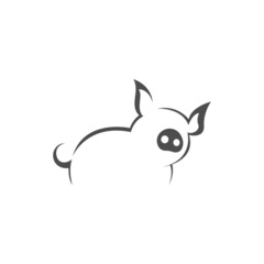 Pig icon logo design concept illustration template