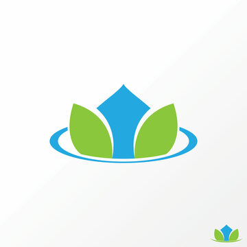 Unique but simple three or triple leaf or leaves on middle and side ellipse hold image graphic icon logo design abstract concept vector stock. Can be used as a symbol related to nature or botany