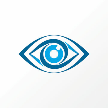 Very unique but simple flip or backword line art out eye on ellipse image graphic icon logo design abstract concept vector stock. Can be used as a symbol related to health or focus