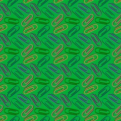 School seamless paper clip pattern for fabrics and packaging and linens and kids and wrapping paper and office