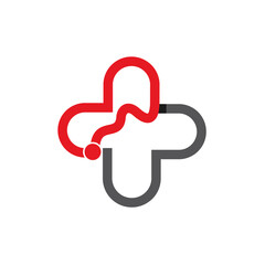 medical symbol with heartbeat concept and online symbol