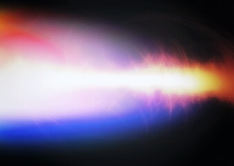 暗闇に煌めくカラフルな光線の3dイラスト