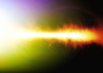 暗闇に煌めくカラフルな光線の3dイラスト