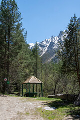 Arbor, a halt in the mountains for a traveler, a place of rest for terists