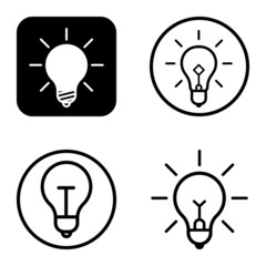 Lightbulbs1-3 Flat Icon Set Isolated On White Background