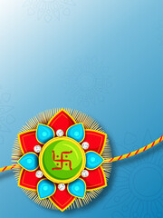 Illustration of Happy Raksha Bandhan with decorative Rakhi for Raksha Bandhan, Indian festival of brother and sister bonding celebration