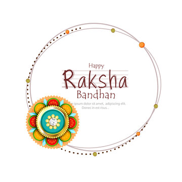 Illustration of Happy Raksha Bandhan with decorative Rakhi for Raksha Bandhan, Indian festival of brother and sister bonding celebration