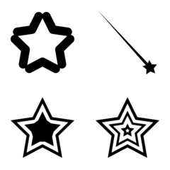 Stars1-2starfall Flat Icon Set Isolated On White Background