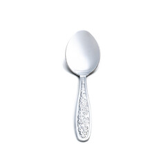 Stainless steel coffee spoon isolated on white background,  suitable for design, spoon vintage...