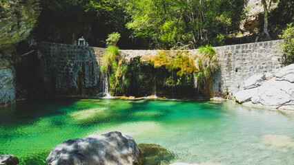 Waterfall in the Rio Barbaira stream, Rocchetta Nervina, Liguria - Italy