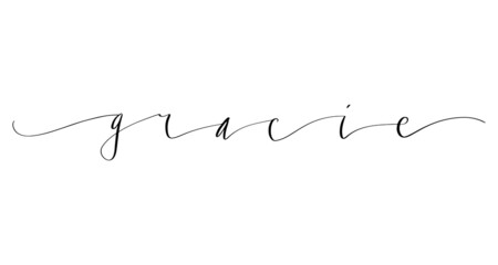 Gracie - Thank you in Italian handwritten lettering vector illustration