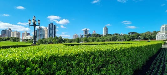 field and blue sky with clouds,Curitiba,Brazil