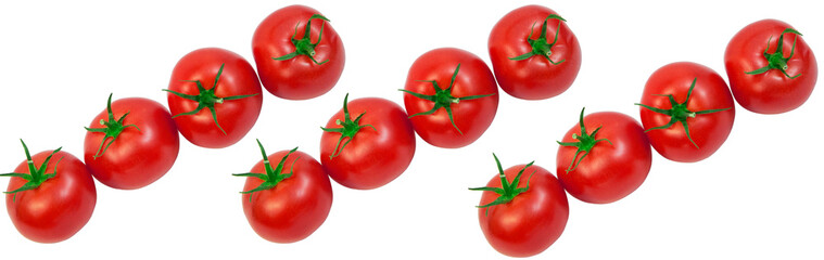 ripe tomatoes on a white background. the concept of cooking tomato sauce. red vegetables on a light texture. juicy pink tomatoes on the table