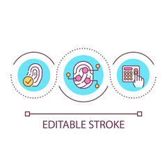 Fingerprint access control loop concept icon. Door entry system abstract idea thin line illustration. Electronic locking. Biometric data. Isolated outline drawing. Editable stroke. Arial font used