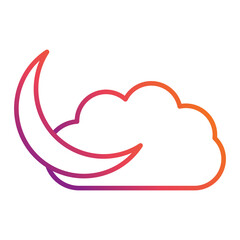 Cloud And Moon Icon