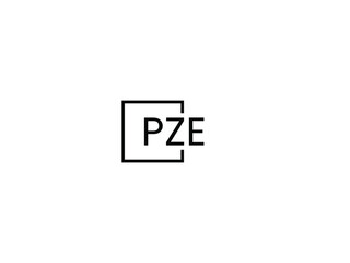 PZE Letter Initial Logo Design Vector Illustration