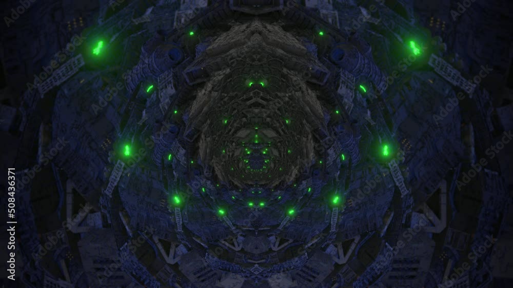 Wall mural sci-fi alien machine maggot 3d seamless loop