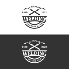 welding company badge logo design