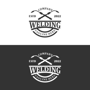 welding company badge logo design