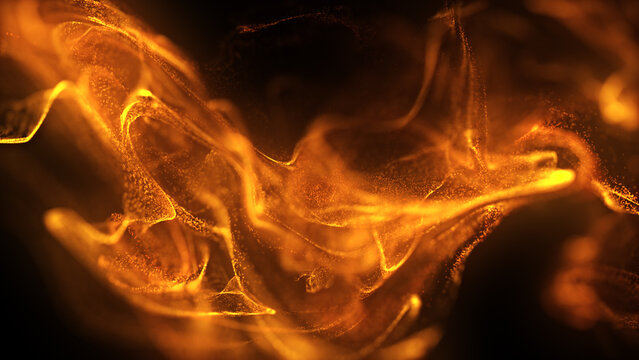 Fluid abstract 3d particles. Abstract background in digital style. Smoke and Fire simulations. Colorful backgrounds moving slowly. Glow backgrounds with chromatic aberration. 