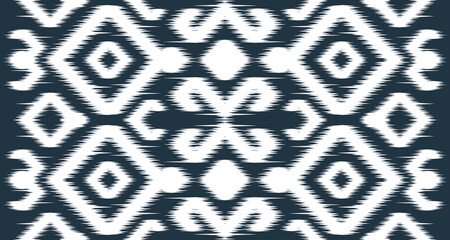 ikat ethnic white pattern design cloth vector background. Seamless on the fabric in Indonesia and other Asian countries EP.13.