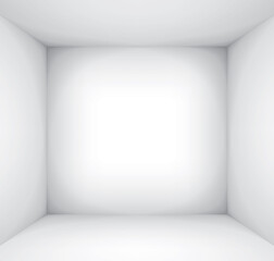 Fototapeta premium Empty white room. The inner space of the box. Vector design illustration. Mock up for you business project