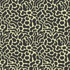 Brocade catfish skin seamless pattern. Biological turing reaction diffusion background. Animal spotted skin chaotic abstract template for cover textile