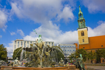 Neptune fountain in Berlin, Germany	