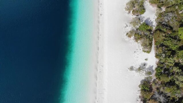 Aerial view of Lake Mackenzie on Fraser Island in Queensland, Australia