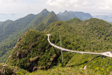 High angle view of the Langkawi Skybridge