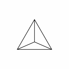 tetrahedron or triangular pyramid shape.vector illustration isolated on white background