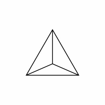 tetrahedron or triangular pyramid shape.vector illustration isolated on white background