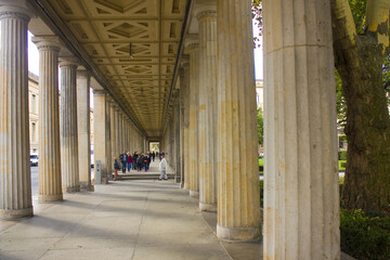 Colonnade courtyard in front of the entrance of the Alte Nationalgalerie (Old National Gallery) in Berlin