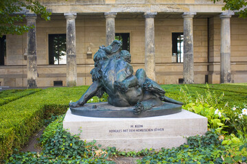 Sculpture of Hercules with the Nemean lion (1878) by Max Klein at Alte Nationalgalerie on Museum...