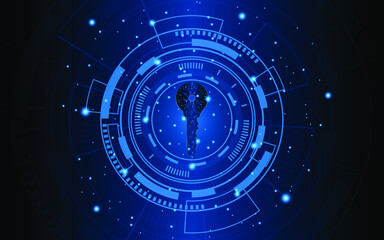Abstract technology circuit board background with key icon Cyber ​​data security and privacy concepts. modern technology innovation concept background
